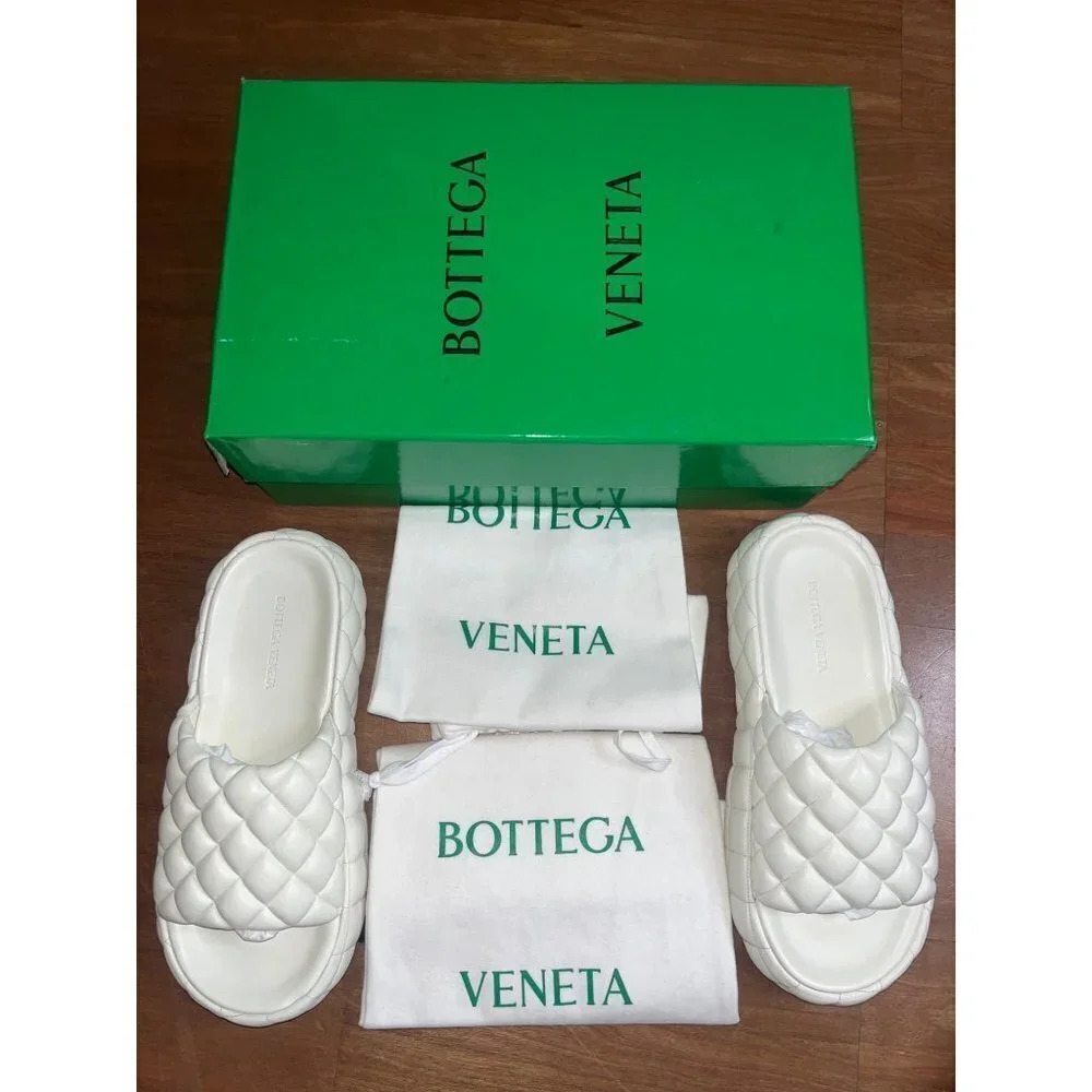Bottega Veneta Stretch Padded Sandals in White 40 10 With Box Womens Puffy Slide - Picture 6 of 16
